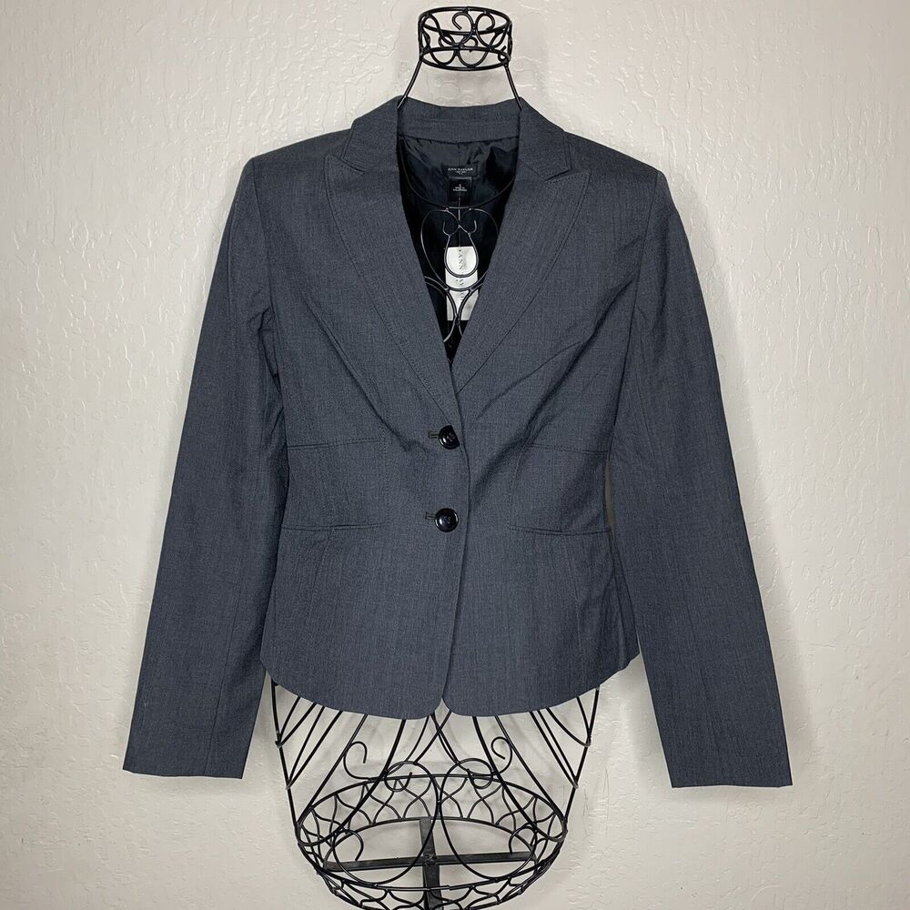 Ann Taylor Factory Gray Blazer Womens Size 6 NWTS MSRP $159